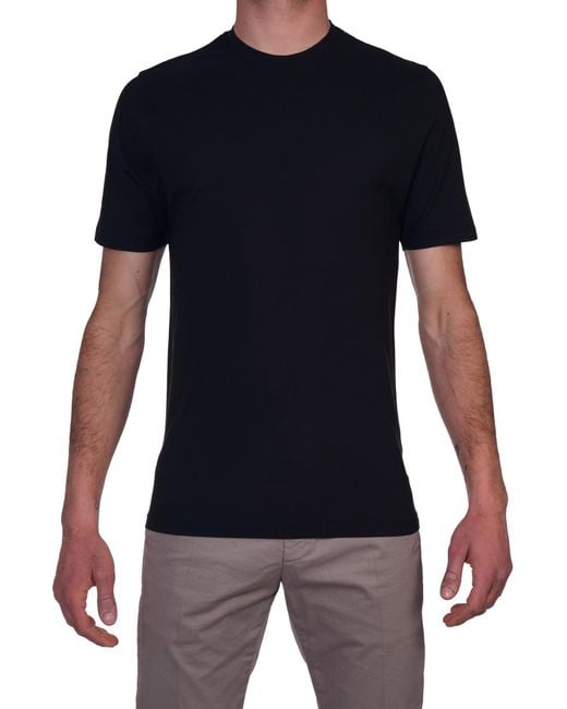 Alpha Studio Runde Halbarmel Baumwolle Crepe Au6020C 3024 Nero in Black für Herren