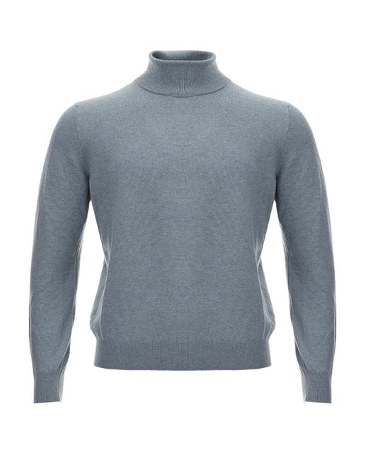 Gran Sasso Blue Cashmere Turtleneck Sweater for men