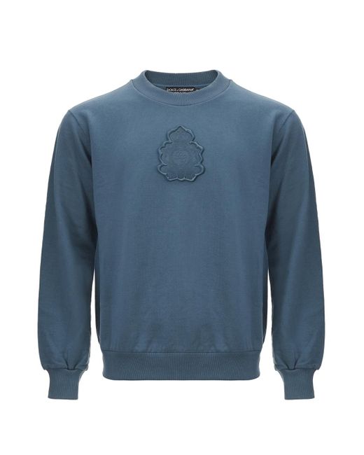 Dolce & Gabbana Petroleum Sweatshirt Mit Rundhalsausschnitt in Blue für Herren