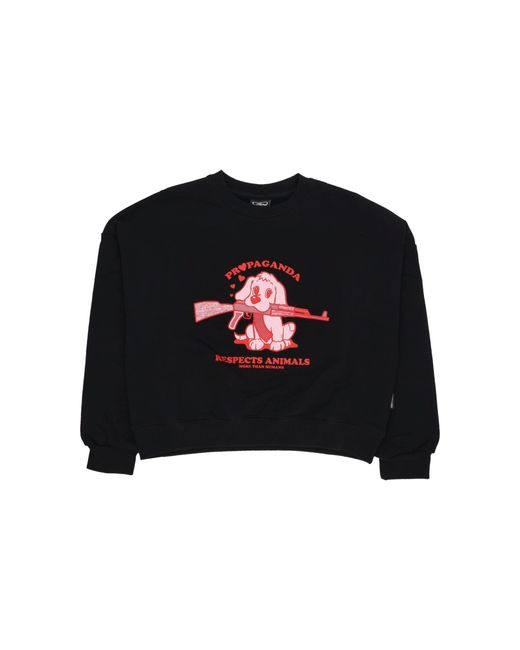 Femmes W Puppy Croptop Crewneck Noir Propaganda en coloris Black