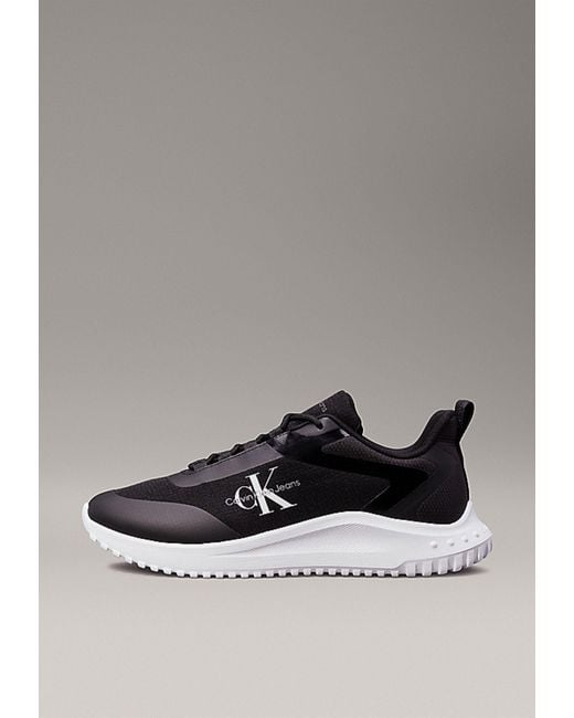 Calvin Klein Gray Eva Runner Low Lace Ml Mix Sneakers for men