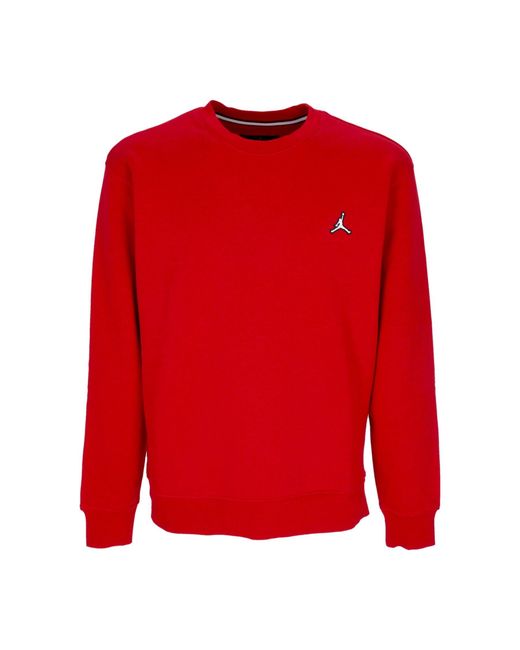 Sudadera De Hombre Essential Fleece Crewneck Gym Rojo/Blanco Nike de hombre de color Red