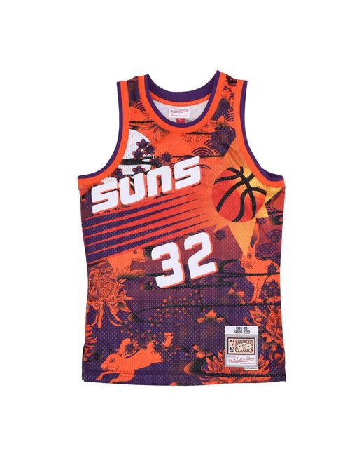 Mitchell &amp; Ness Red Basketball Tank Top Nba Ah Swingman Jersey 5.0 Hardwood Classics 1999 No 32 Jason Kidd Phosun for men