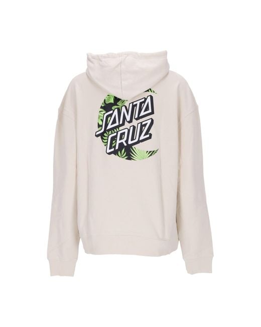 Santa Cruz White Lightweight Hooded Sweatshirt Cabana Moon Dot Hood for men
