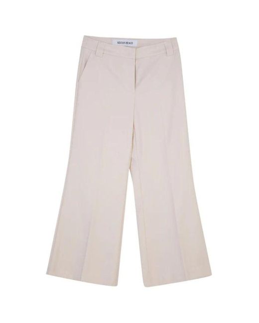 Silvian Heach White Crop Classic Trousers. Slightly Large Model With Passers -by Alive. Pga22320pa