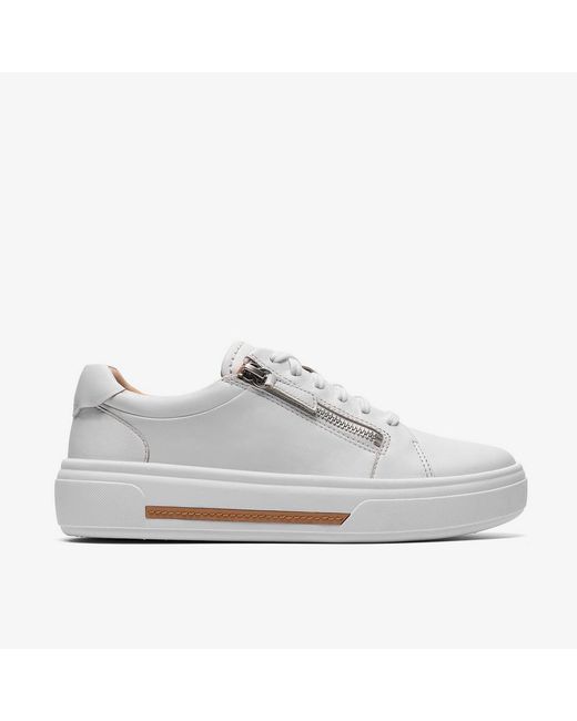 Clarks White Shoe Hollyrose Zip