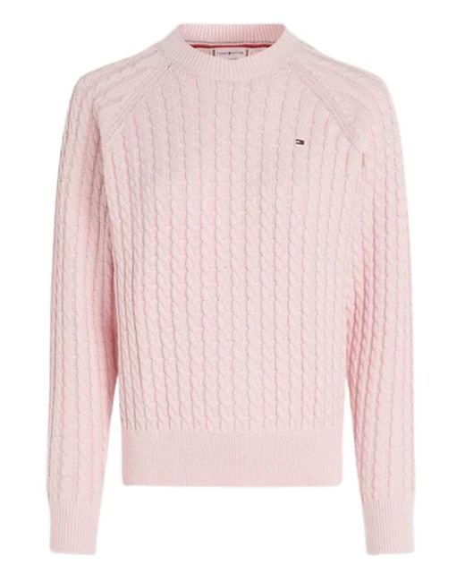 Tommy Hilfiger Pink Pullover Fur Frauen