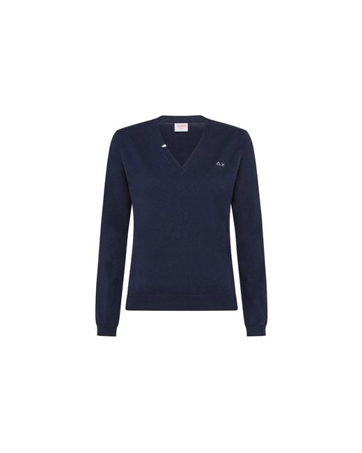 V Neck Solid/S K30201 Sun 68 de color Blue