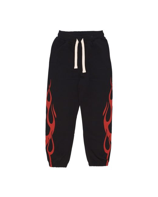 Vision Of Super Black Lightweight Tracksuit Pants Flames Pants for men