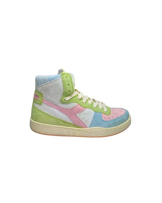 Diadora Schuhe Erwachsene Mi Basket Gebrauchte Sneaker in Green für Herren