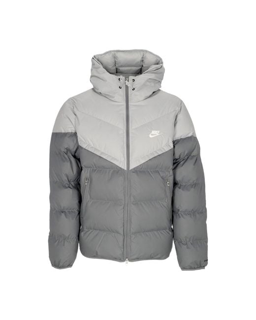 Nike Men's Gray Storm Fit Windrunner Primaloft Hooded Jacket