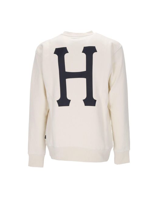 Sudadera Con Cuello Redondo Hombre Essentials Classic H Crew Huf de hombre de color White