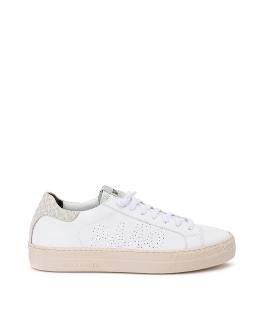 P448 White Elegant Leather Sneakers