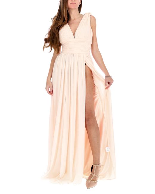 Sophie Haute Couture Natural Long Dress With Slit