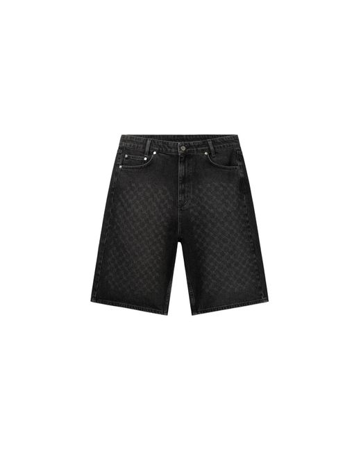 Bermudes Short En Denim Monogramme Laser Daily Paper pour homme en coloris Black