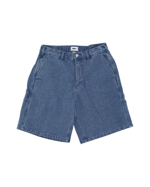 Bigwig Denim Carpenter Short Jeans Pour Hommes Clair Obey pour homme en coloris Blue