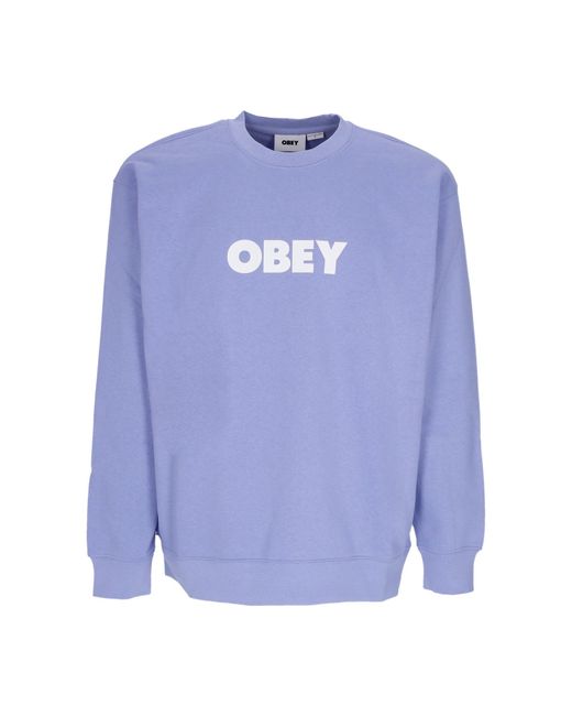 Obey Blue Bold Crew Premium Fleece Crewneck Sweatshirt Digital for men