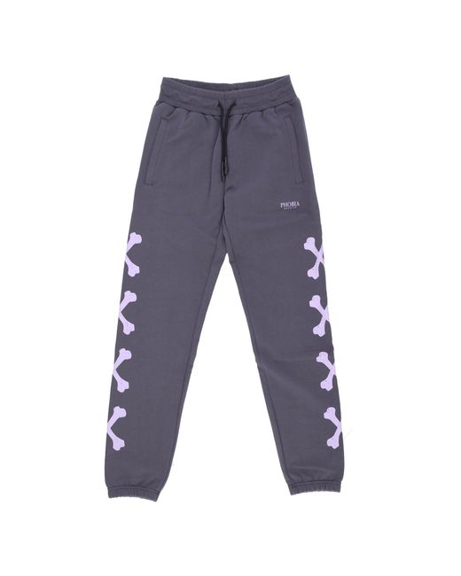 Phobia Lichtgewicht Trainingsbroek Cross Bones Broek Grijs/Lila in het Blue voor heren