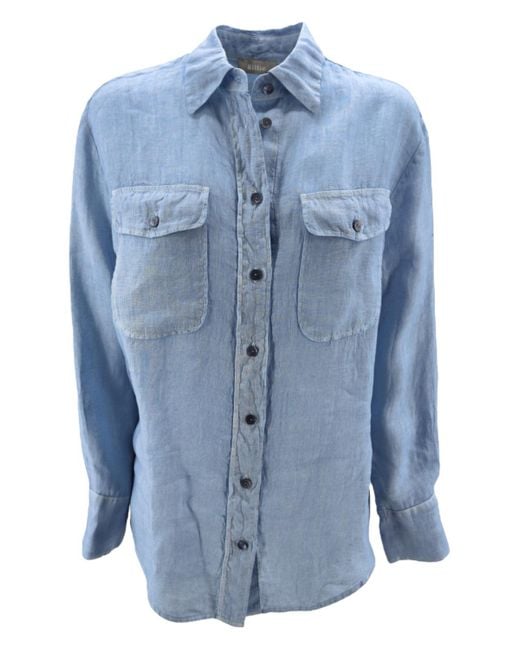 Camisas Azules Kiltie de color Blue