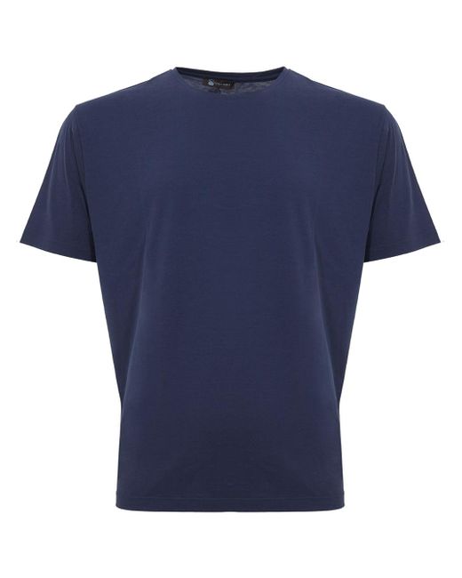 Colombo Blue Mixed Silk T-Shirt for men
