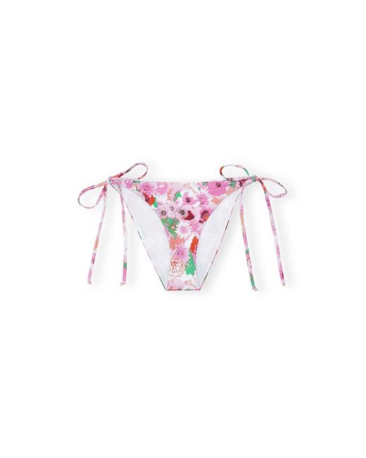 Floral Bikini Bottom Ganni en coloris Pink