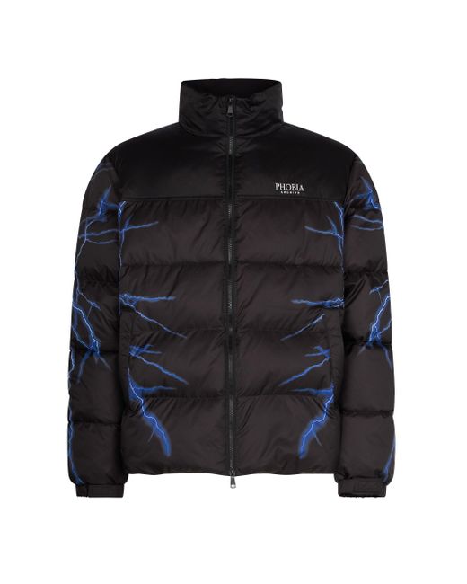 Phobia Herren Puffy Jacket Schwarz/Blaue Daunenjacke in Black für Herren