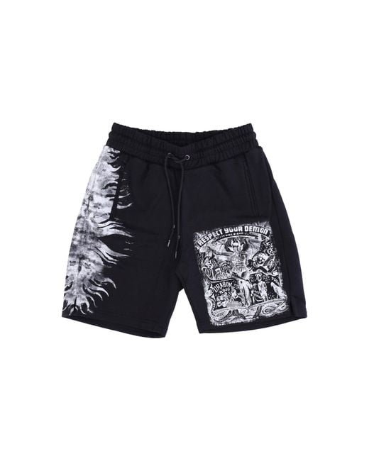 IHS Respect Your Demon Short Herren-Trainingshose Schwarz in Blue für Herren