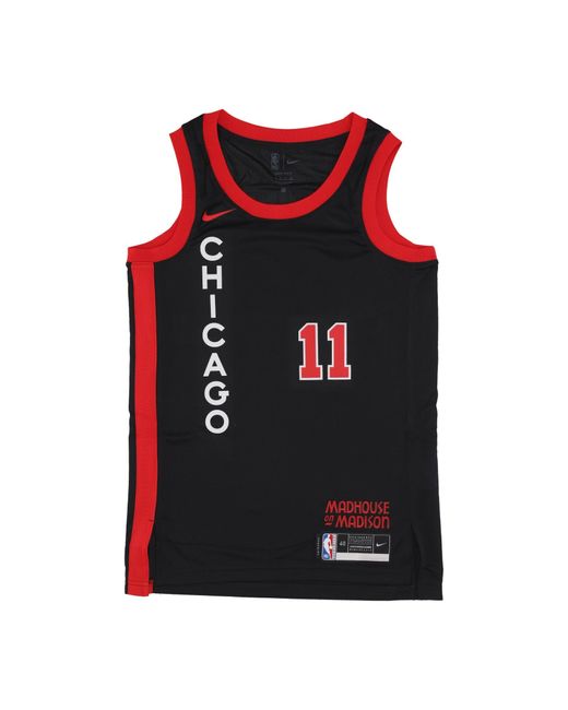 Nike Basketbaltanktop Voor Nba City Edition 2023/24 Swingman Jersey Nr. 11 Demar Derozan Chibul Zwart/Universiteitsrood in het Red voor heren