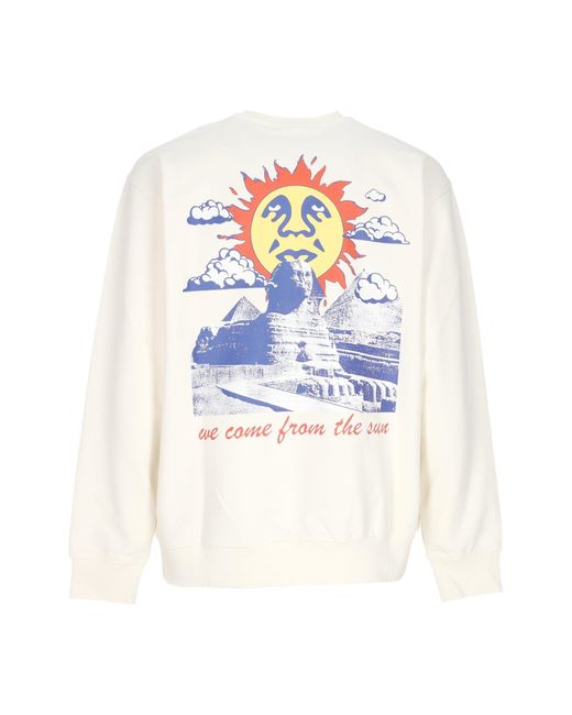We Come From The Sun Premium French Crew Sweat-Shirt Leger A Col Rond Non Blanchi Pour Hommes Obey pour homme en coloris White