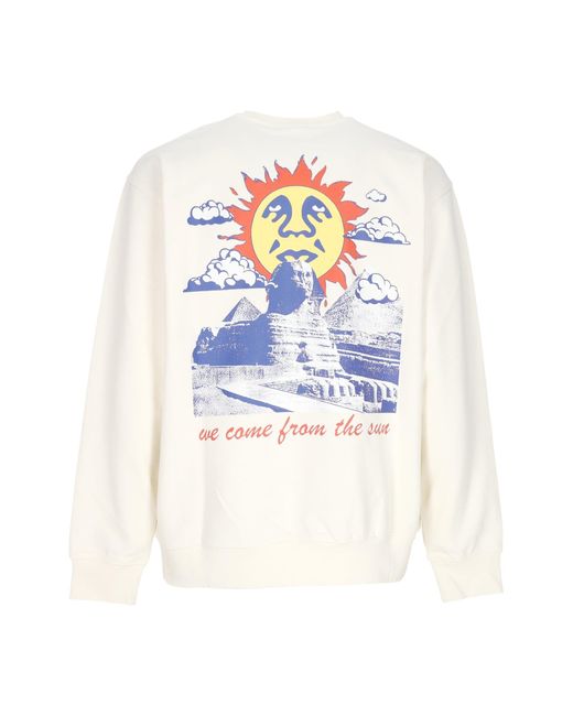Obey We Come From The Sun Premium French Crew Ongebleekt Lichtgewicht Herensweatshirt Met Ronde Hals in het White voor heren