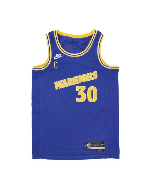 Nike Blue Basketball Tank Top Nba 22 Dri-Fit Swingman Jersey Hardwood Classics No 30 Stephen Curry Golwar for men