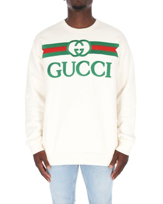Gucci White Oversized Sweatshirt for men