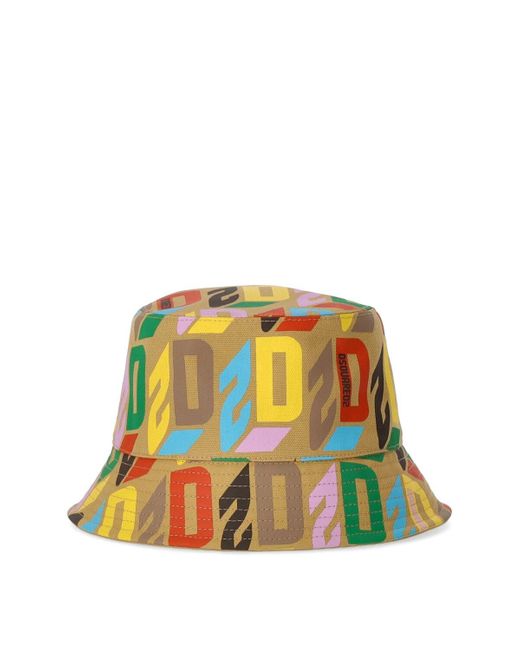 DSquared² Green D2 Monogram Hat for men