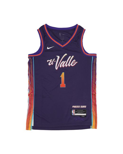 Nike Blue Basketball Tank Top Nba City Edition 2023/24 Swingman Jersey No 1 Devin Booker Phosun for men