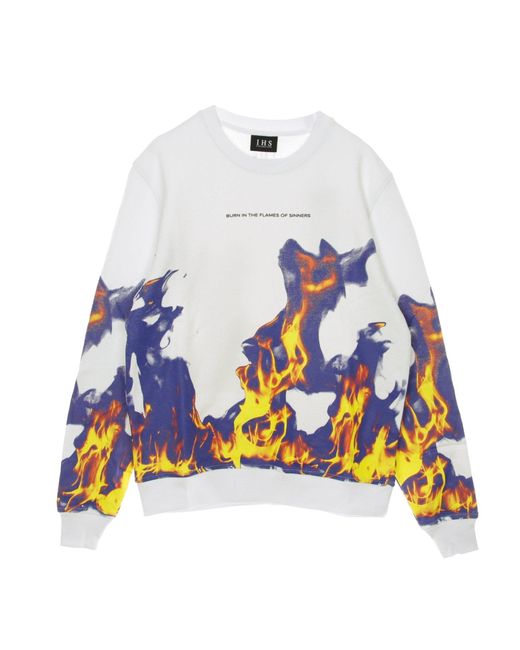 IHS Blue Lightweight Crewneck Multi Flames for men