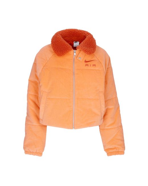 Nike Orange Short Jacket Sportswear Air Therma-Fit Corduroy Winter Jacket Trance/Mantra