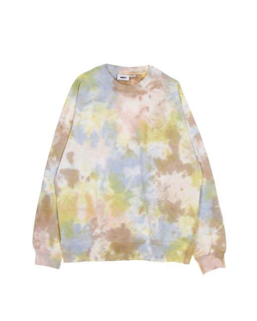 Obey Multicolor Lightweight Crewneck Sweatshirt Mini Bold Recycled Tie Dye Crew Specialty Fleece for men