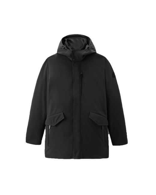 Woolrich Black Ut2735 Barrow Mac Soft Coat 100 Woou0501Mr for men