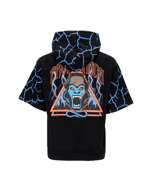 Propaganda Lichtgewicht Sweatshirt Met Korte Mouwen En Capuchon Voor Triangle Gorilla Korte Capuchon Zwart in het Blue voor heren