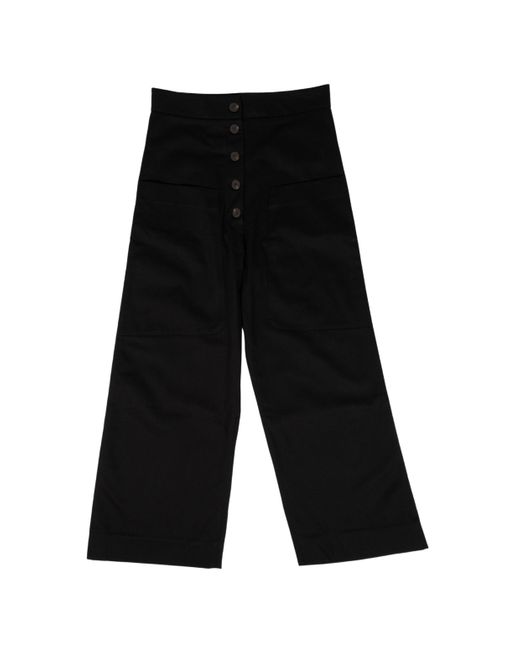 Studio Nicholson Rounded Drop Crotch Pants in Black | Lyst