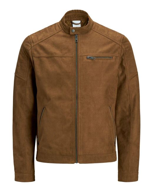 Jack & Jones Brown Jackets And Jackets 12147218 Rocky Cognac Fake Suede for men