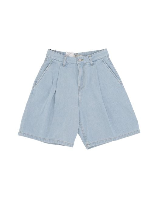 Vaqueros Cortos High W Para Mujer Azul Piedra Blanqueada Carhartt de color Blue
