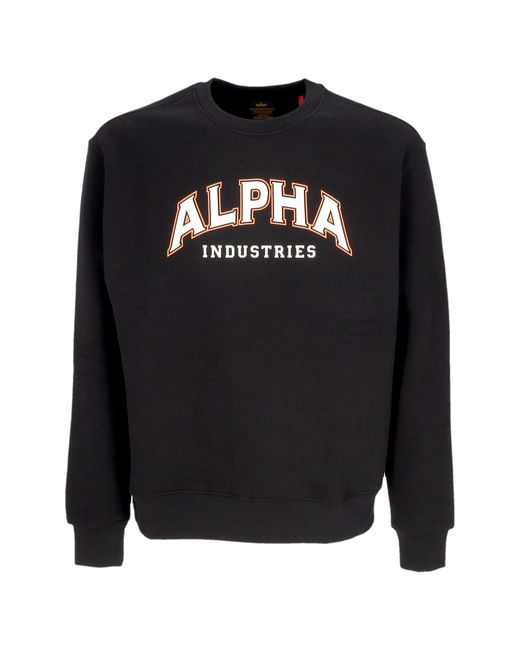 Sudadera Universitaria Con Cuello Redondo Para Hombre, Color Negro Alpha Industries de hombre de color Black