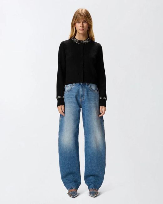 Pinko Blue Cardigan Blend Ws Str Fw25