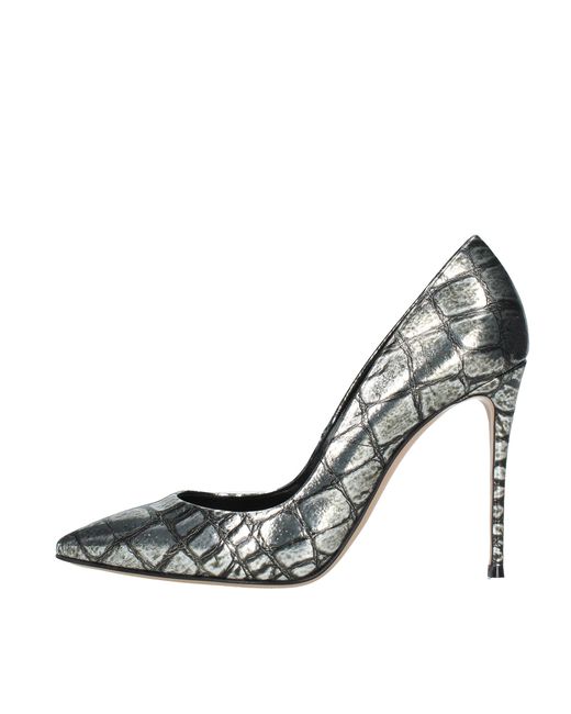 Casadei Gray Silberne Hochhackige Schuhe