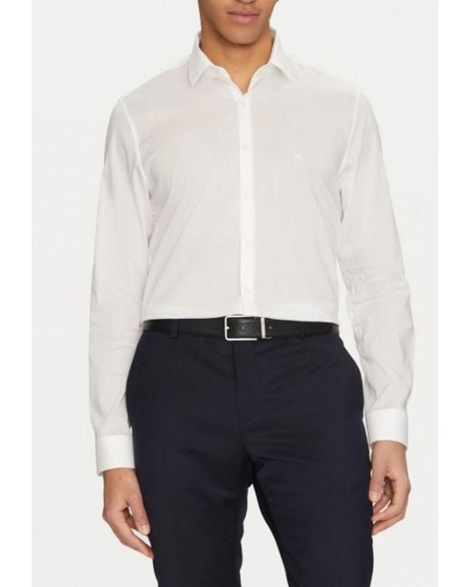 Calvin Klein Lyocell Solid Slim S in het White voor heren