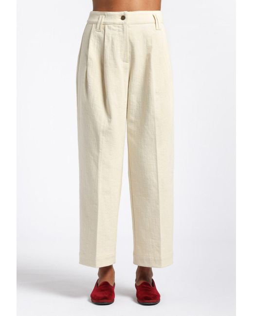 Momoní Natural Trousers With Double High Waist Peces