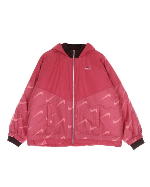 Chaqueta De Plumon Para Mujer Therma Fit Icon Clash Chaqueta Con Capucha Nike de color Red