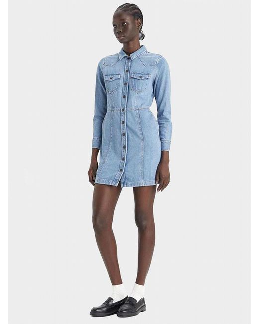 Levi's Blue Dresses A7592 0001 Flynn Western Ringing Bells 2