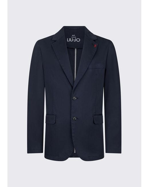 Liu Jo Blue Dark Satin Jacket for men